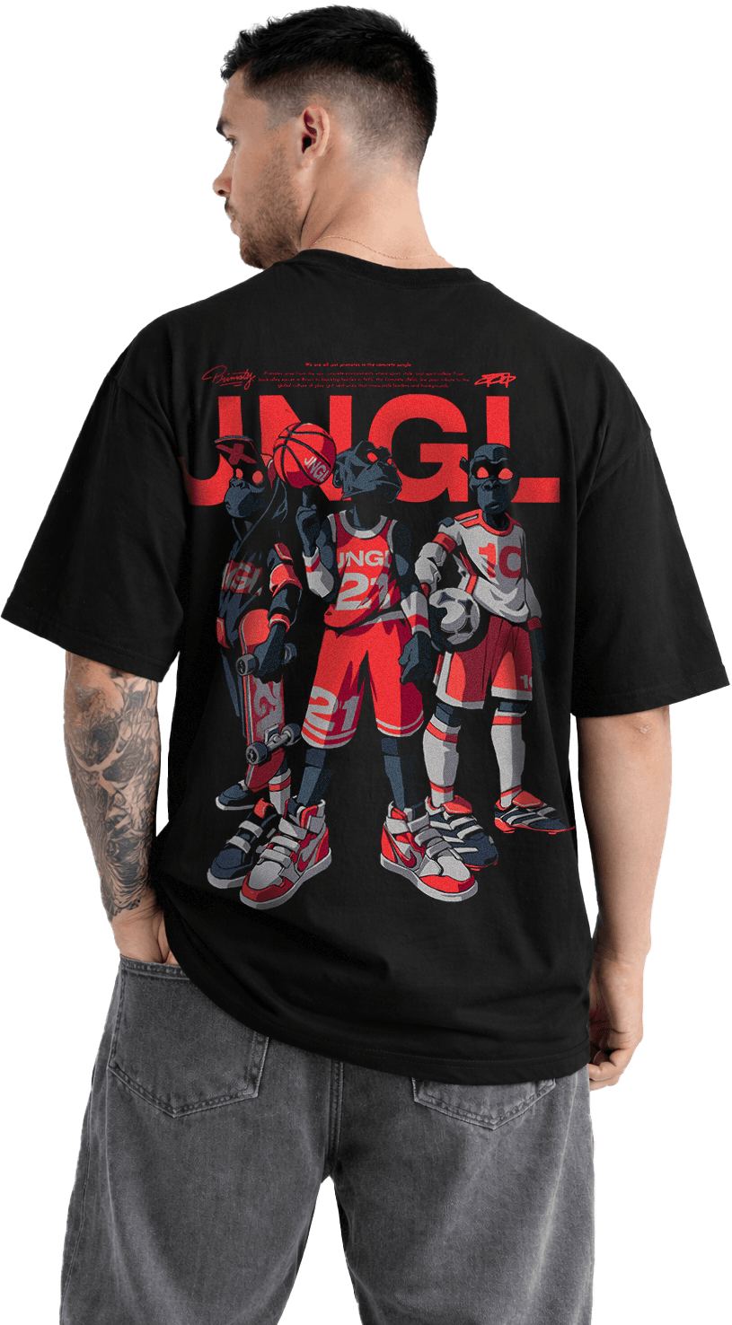 Concrete Jungle Tee — Black / All Three